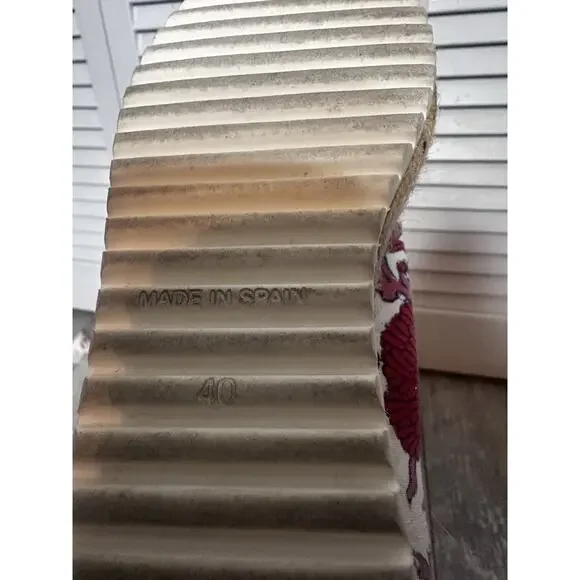 SZ Blockprints x Anthropologie Daphne Floral Lace-Up Espadrille Sneaker 9 9.5 - Picture 6 of 7